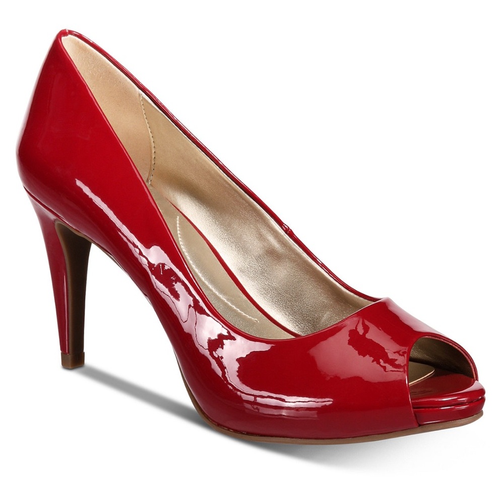 Women's Platform Stiletto Peep Toe Pumps Red
Patent